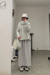 Daniel Andresen Knit Skirt Collection Handmade in Belgium DA-CARDINAL-HUI 1 Virgin wool Grey PDA7